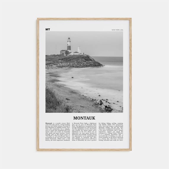 Montauk Black And White No 2 Travel Poster