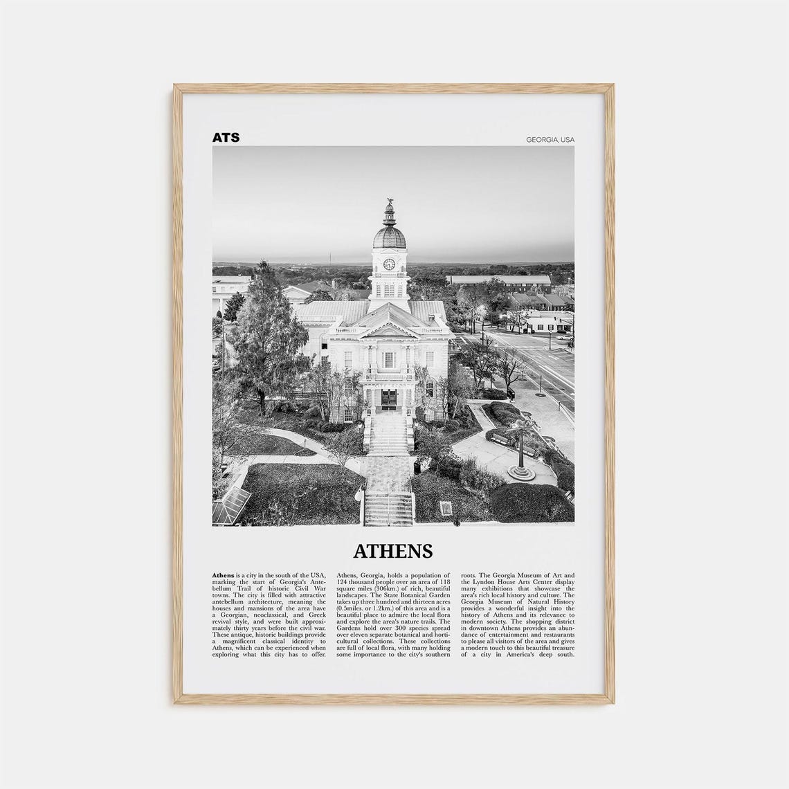 Athens Print Black And White Georgia Athens Wall Art Athens Poster Athens Photo Athens Map Georgia Usa United States