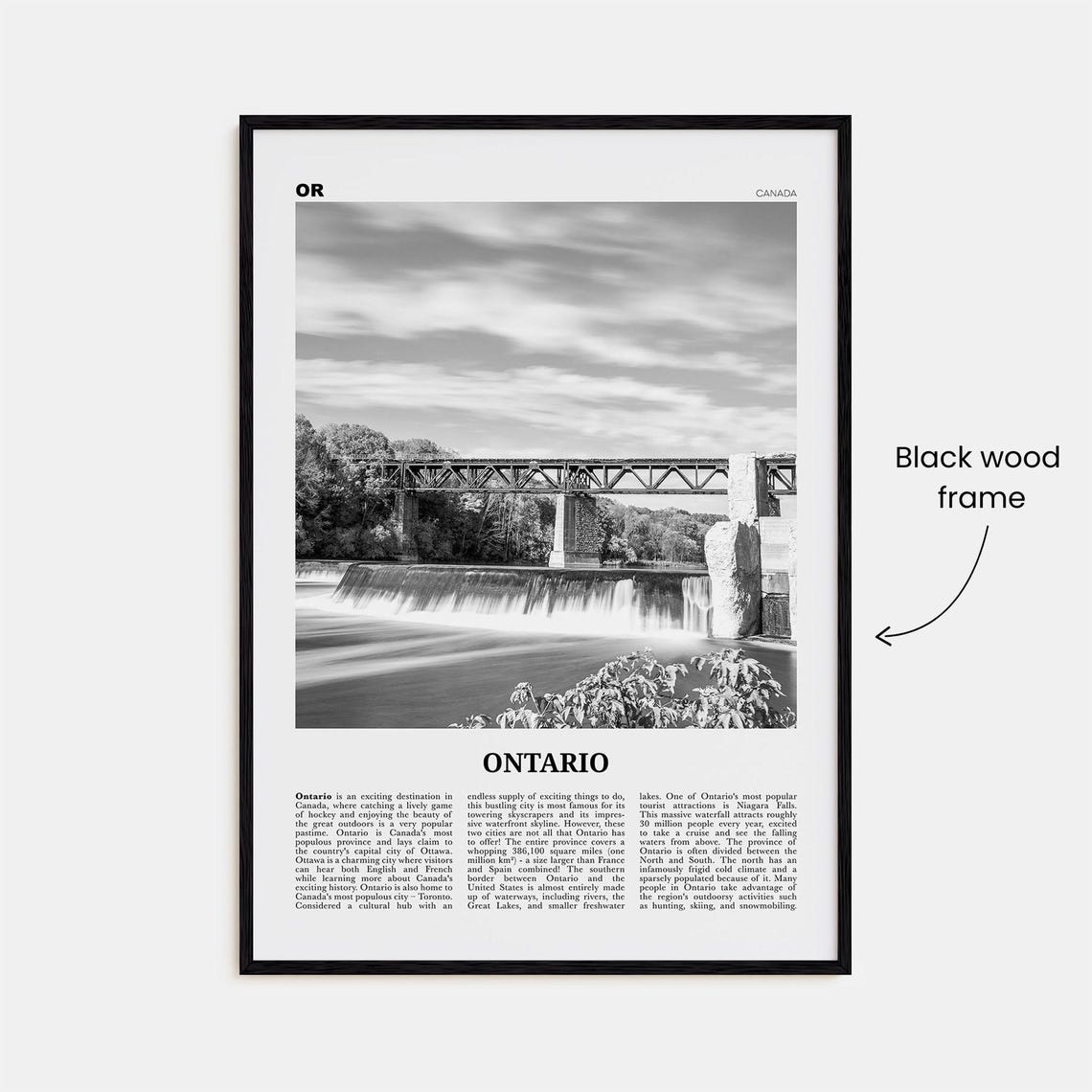 Ontario Black and White Travel Poster, Toronto Canada - Image 3