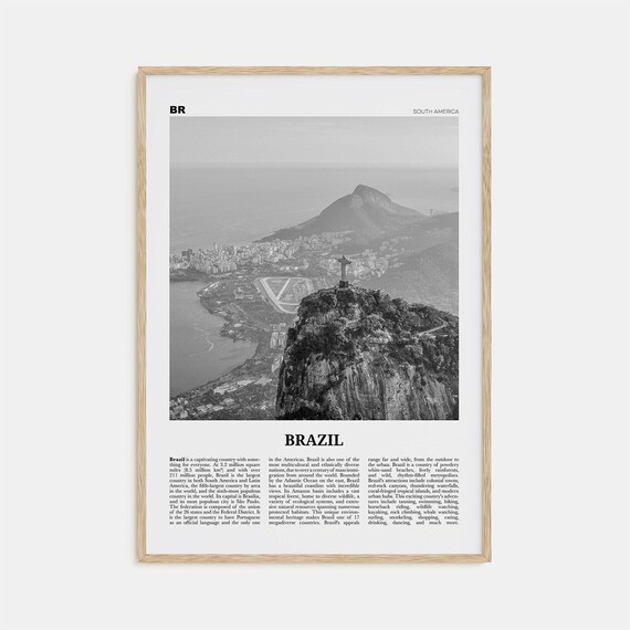 Brazil Black and White Travel Poster, Brasília