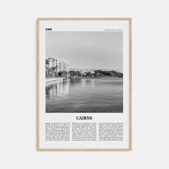 Cairns Black and White Travel Poster, Queensland