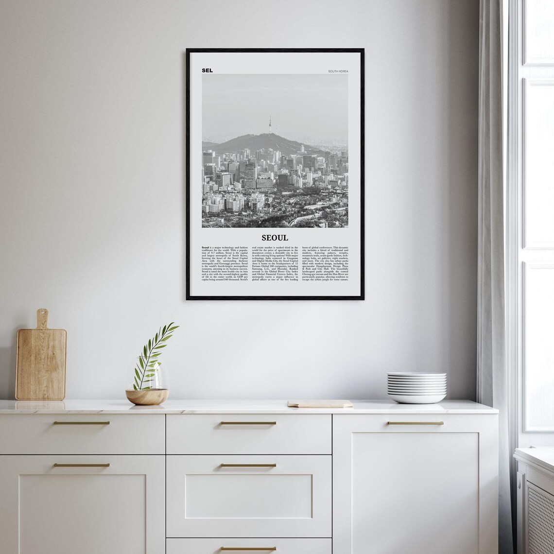 Seoul Black and White No. 2 Art Print, South Korea - Image 2