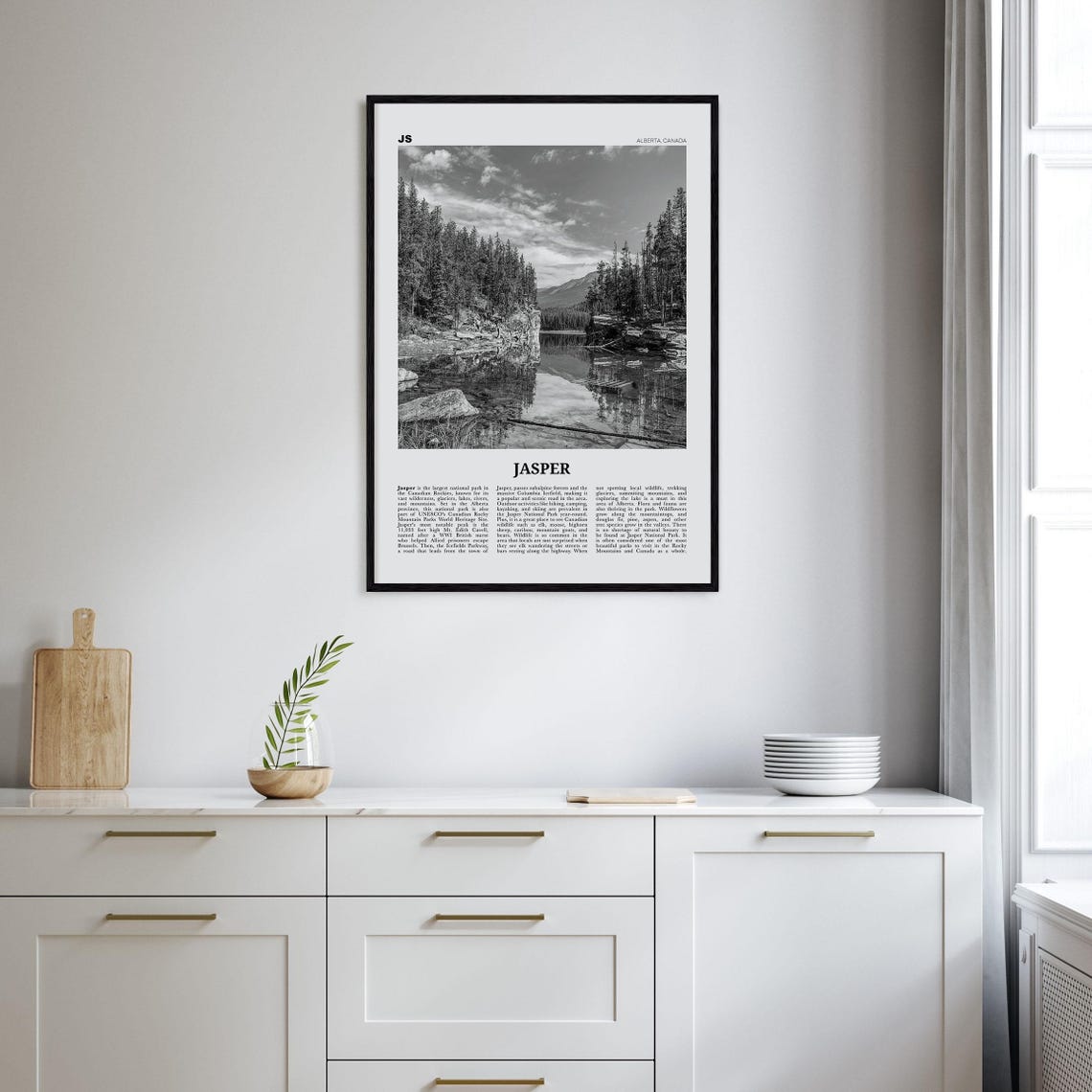 Jasper National Park Black And White Travel Poster - Image 2