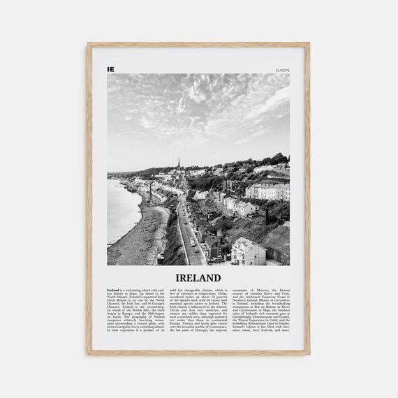 Ireland Black and White No. 2 Travel Poster, Dublin
