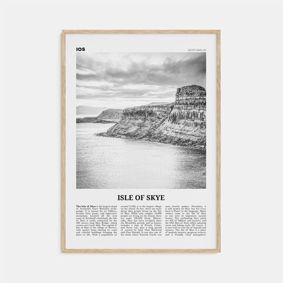 Isle Of Skye Black And White Travel Poster, Scotland