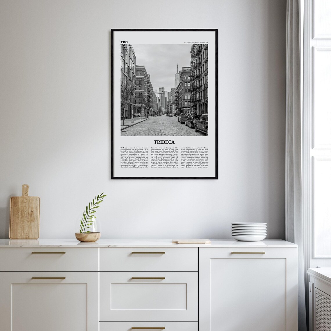 Tribeca Black and White Travel Poster, Manhattan - Image 2