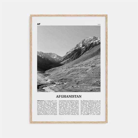 Afghanistan Black and White No 1 Art Print