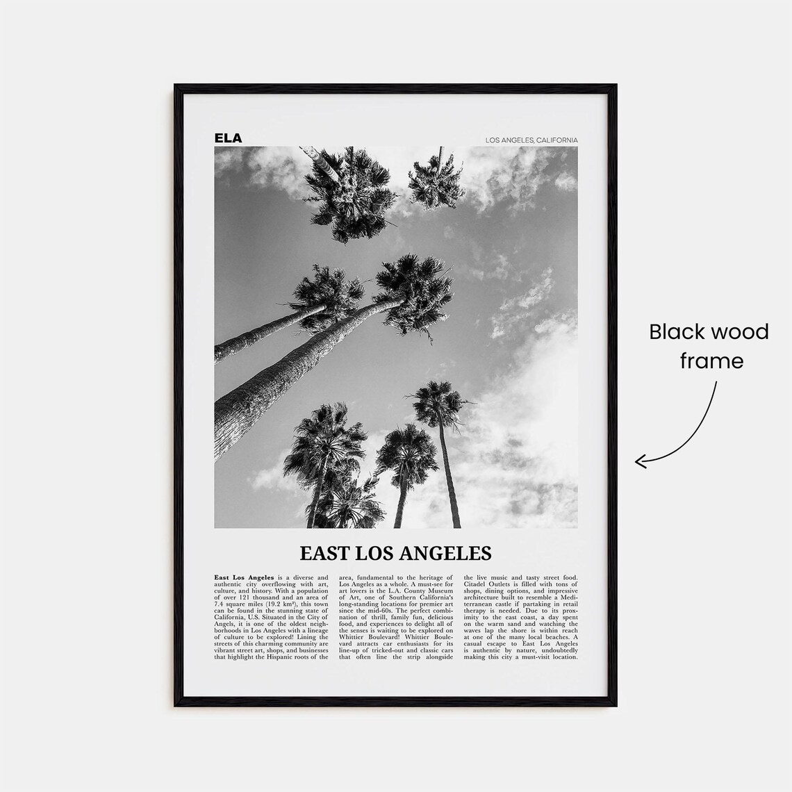 East Los Angeles Black and White Travel Poster - Image 3