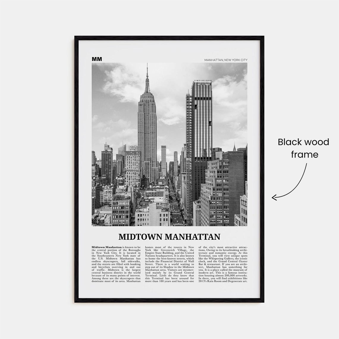 Midtown Manhattan Black and White Art Print - Image 3