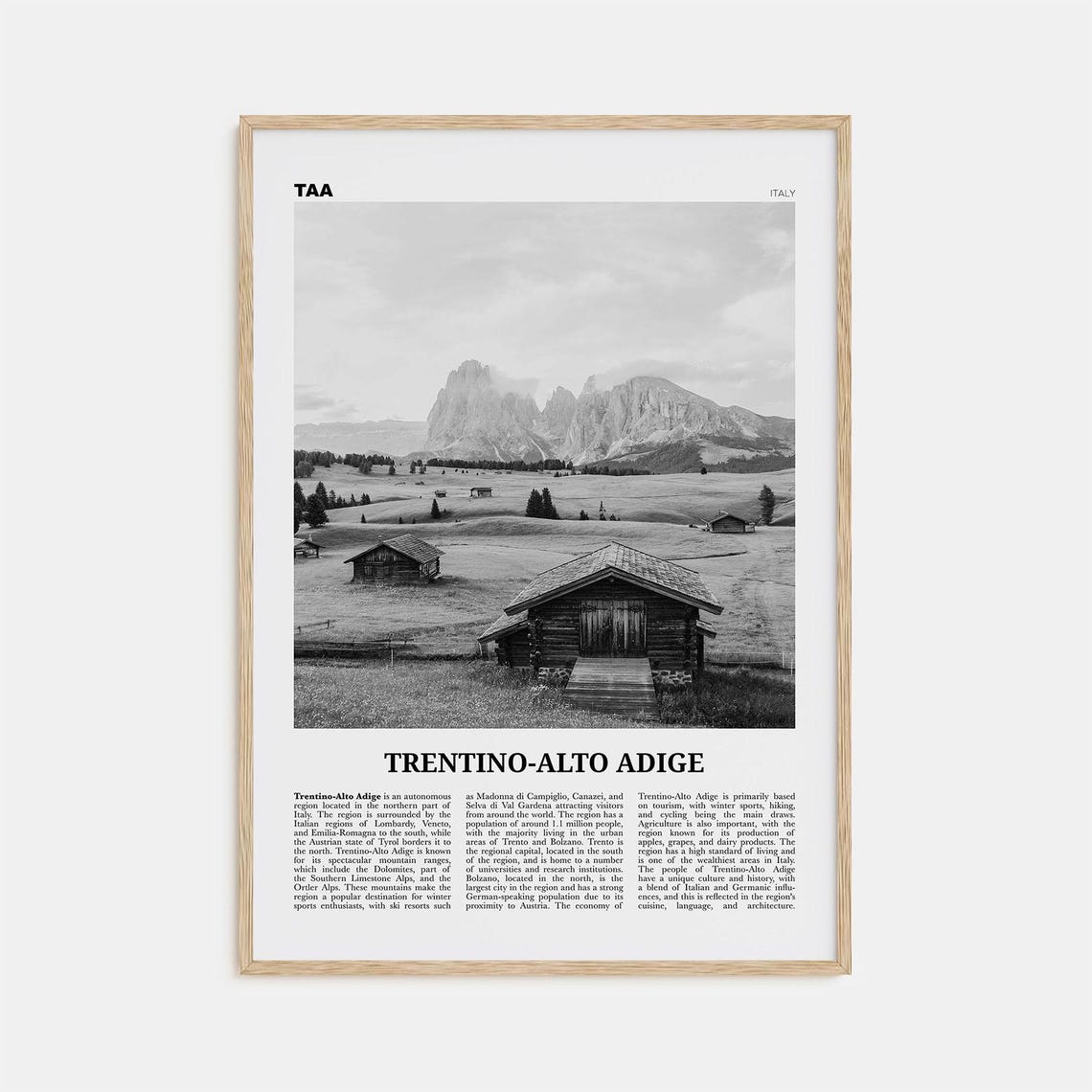 Trentino Alto Adige Print Black And White Trentino Alto Adige Wall Art Trentino Alto Adige Poster Trentino Alto Adige Photo Dcor Map