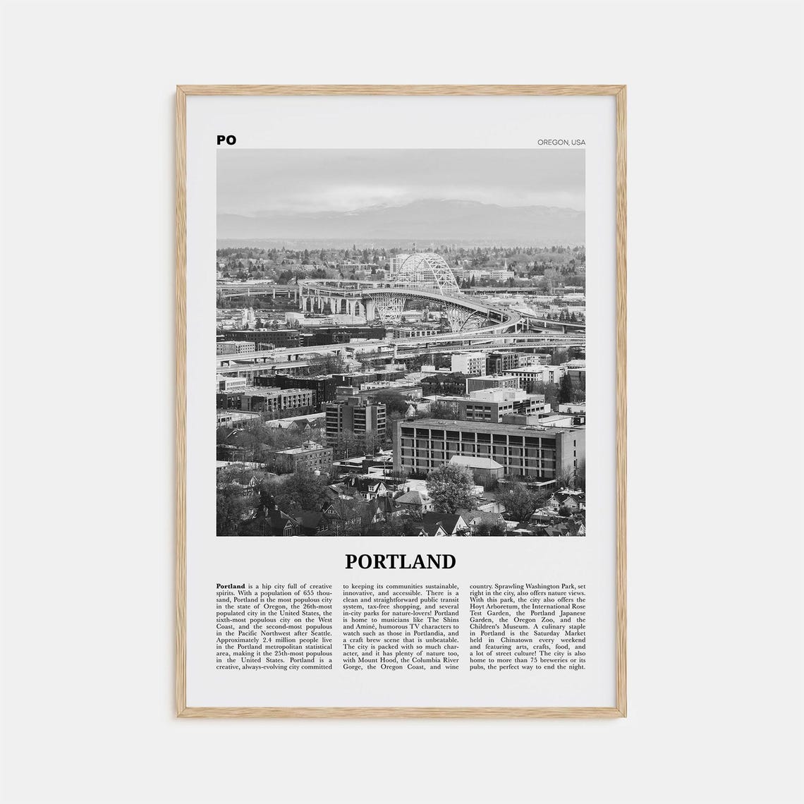 Portland Print Black And White Oregon No 2 Portland Wall Art Portland Poster Portland Photo Portland Decor Oregon United States