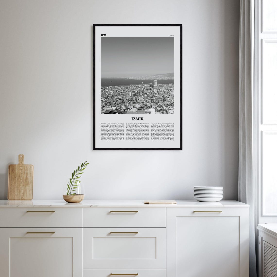 Izmir Black And White Travel Poster, Turkey Aegean - Image 2