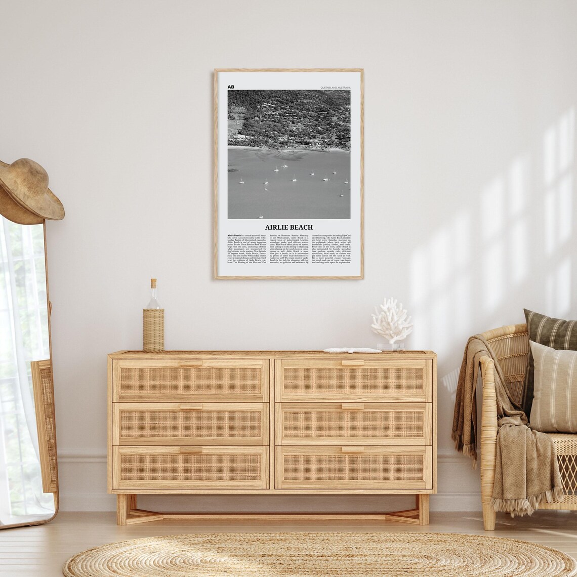 Airlie Beach Black And White Travel Poster - Image 4