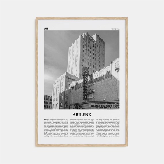 Abilene Map, Texas USA Travel Poster