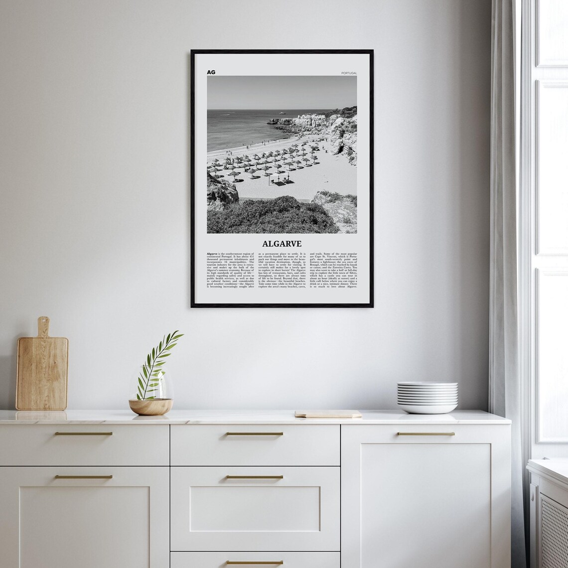 Algarve Black and White Art Print, Distrito De Faro Portugal - Image 2