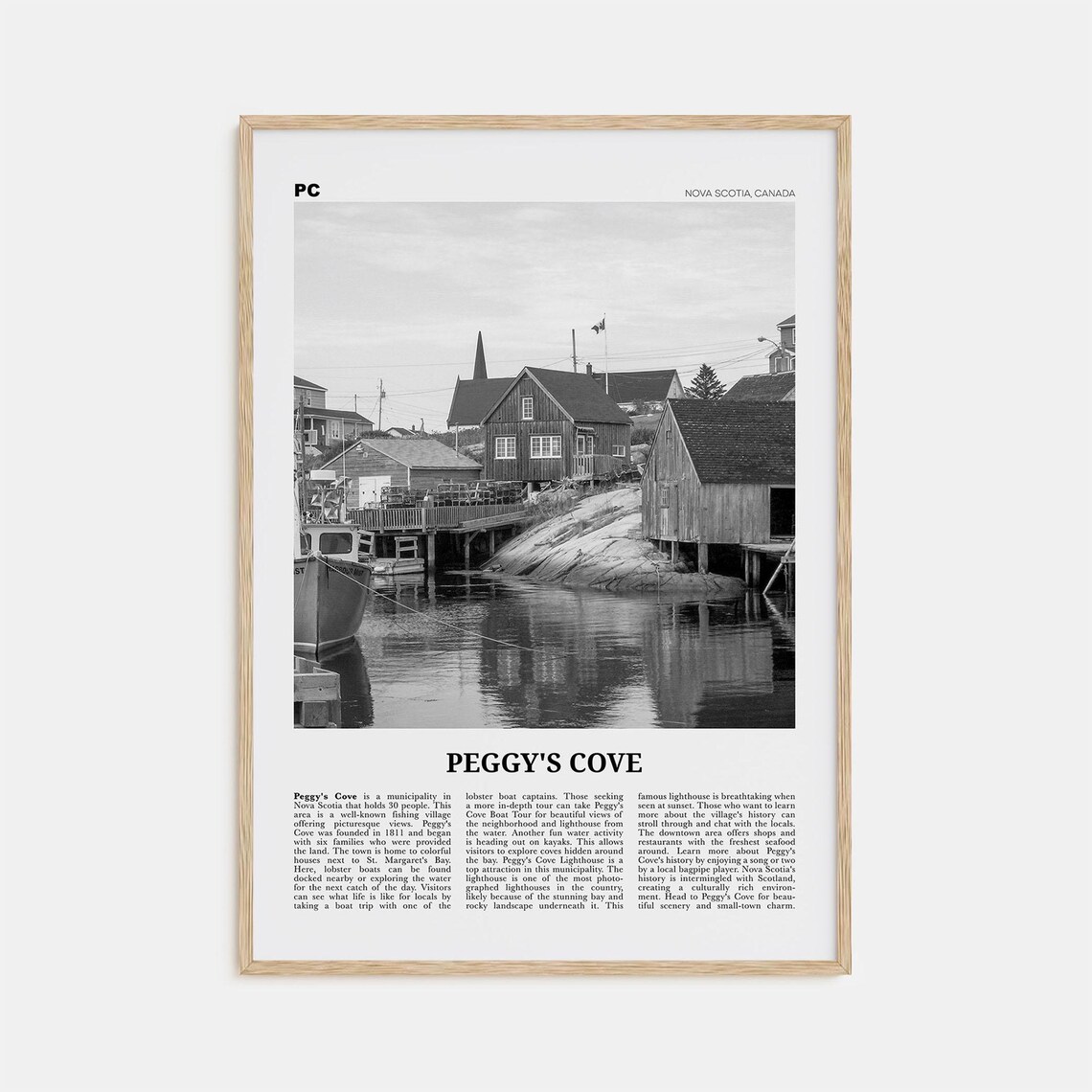 Peggys Cove Black And White Nova Scotia Travel Poster