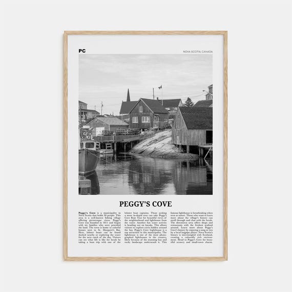 Peggys Cove Black And White Nova Scotia Travel Poster