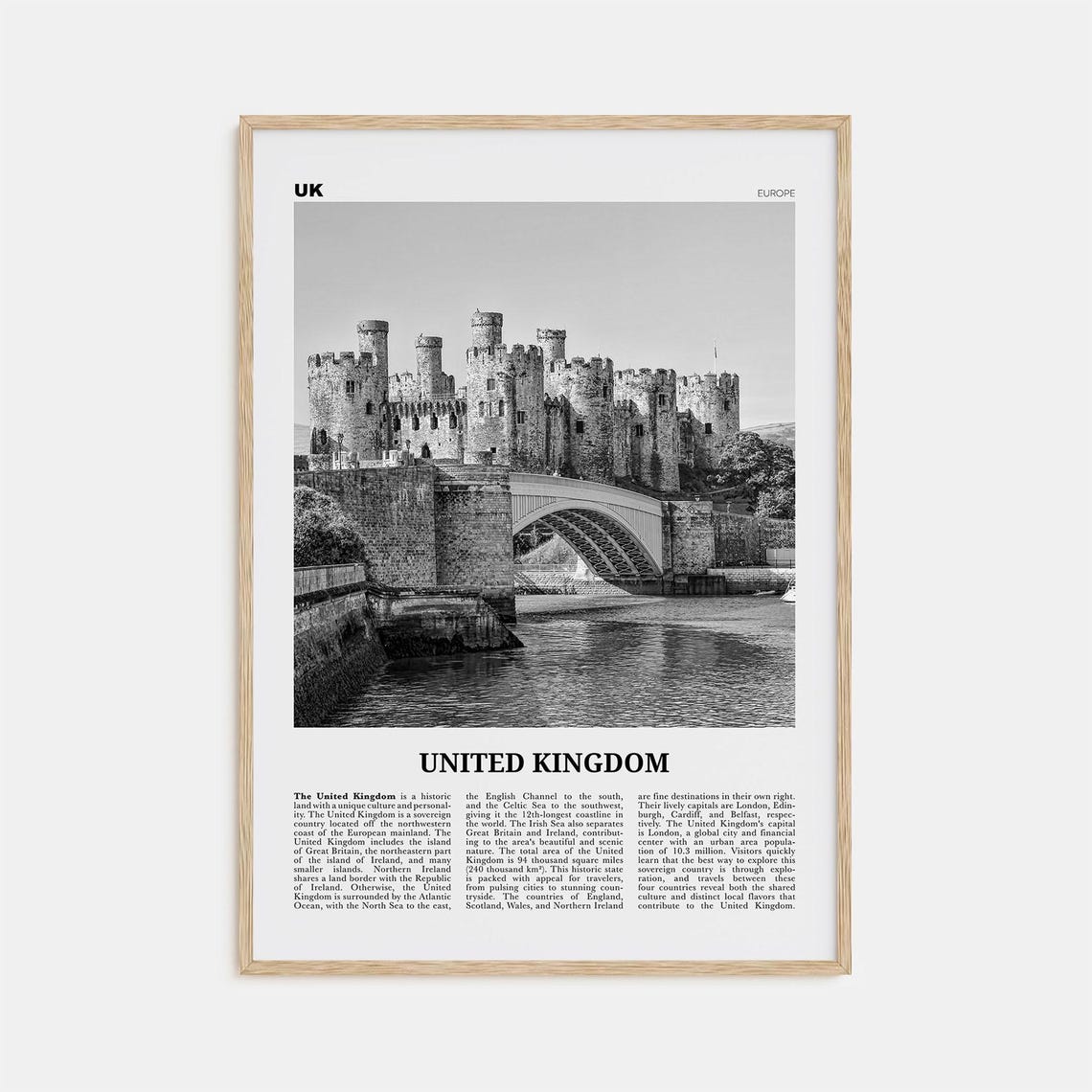 United Kingdom Print Black And White No 2 United Kingdom Wall Art United Kingdom Poster Uk Great Britain England Ireland Scotland