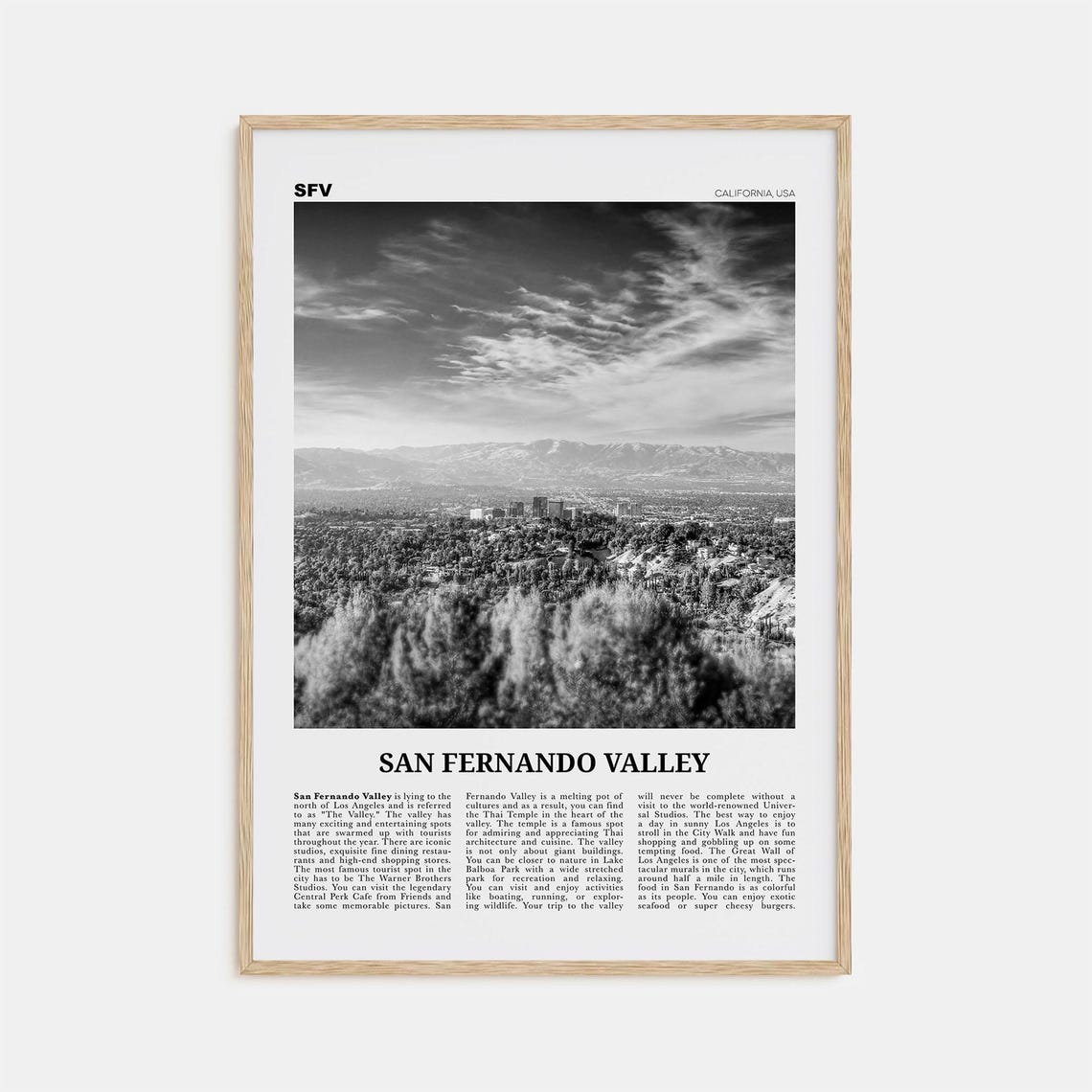 San Fernando Valley Print Black And White No 2 San Fernando Valley Art San Fernando Valley Poster San Fernando Photo California Usa
