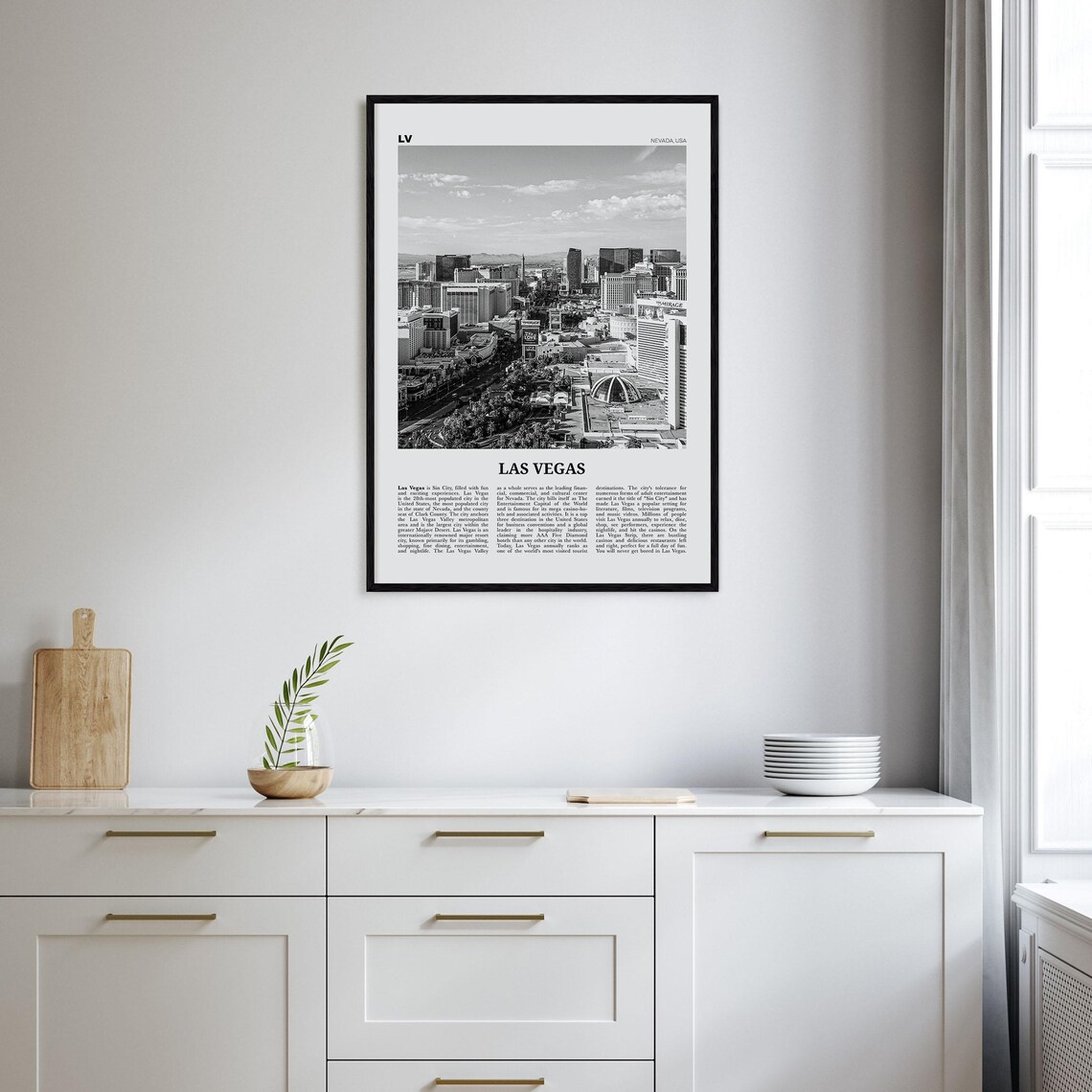Las Vegas Black and White No. 2 Travel Poster - Image 2