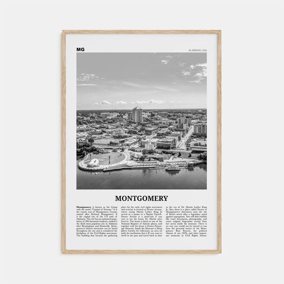 Montgomery Black and White Travel Poster Print