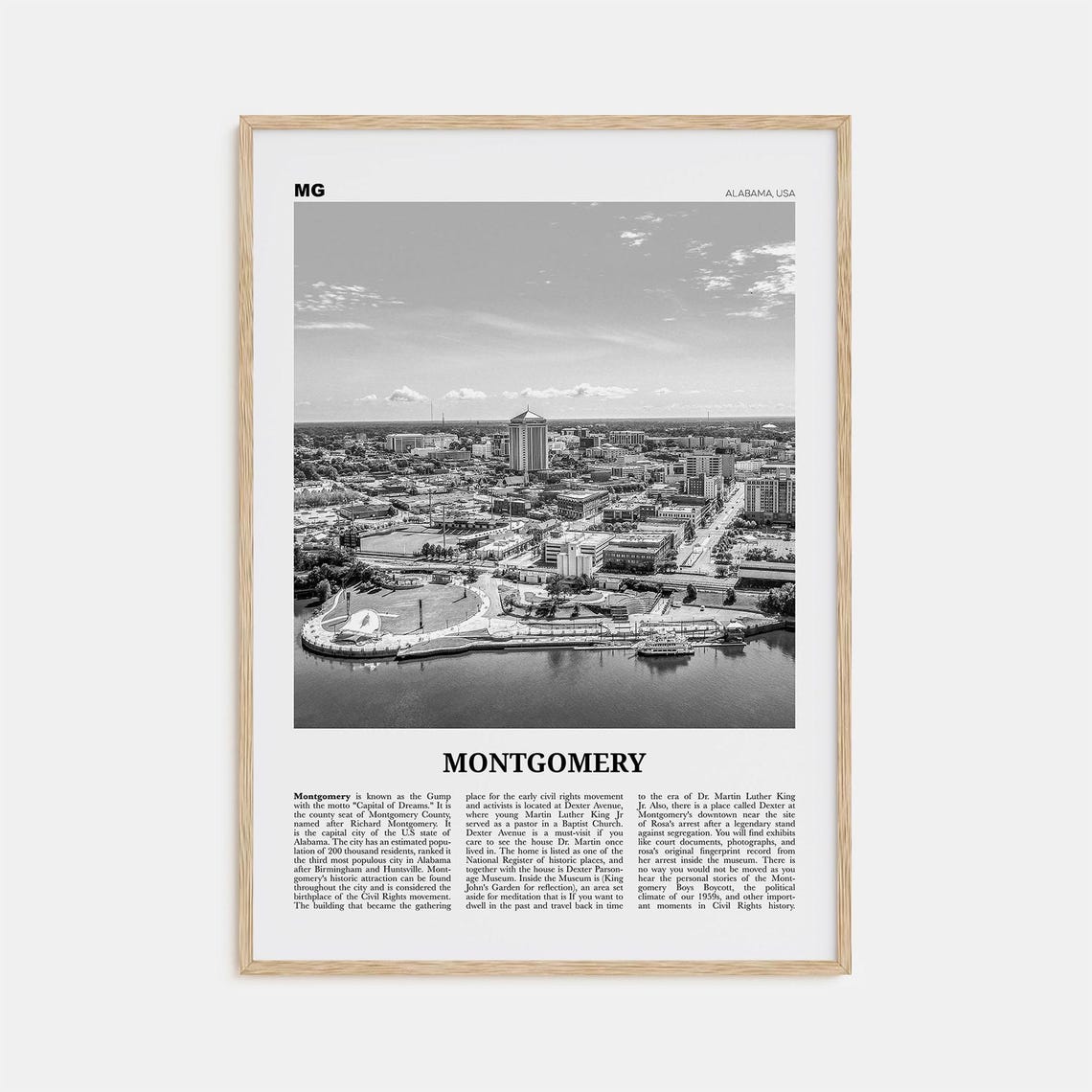 Montgomery Black and White Travel Poster Print
