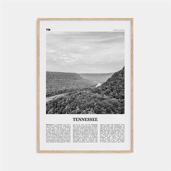 Tennessee Black and White No. 1 Travel Poster