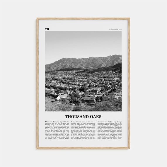Thousand Oaks Black and White Travel Poster