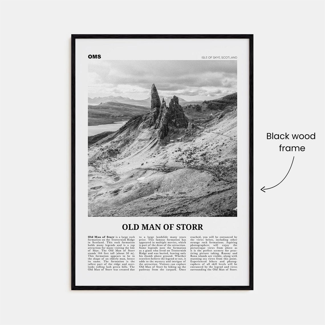 Old Man Of Storr Print Black And White Old Man Of Storr Wall Art Old Man Of Storr Poster Old Man Of Storr Photo Old Man Of Storr Dcor - Image 3
