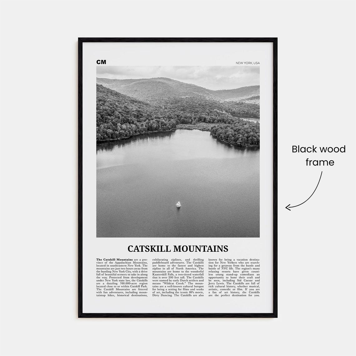 Catskill Mountains No. 2 Black And White Art Print - Image 3