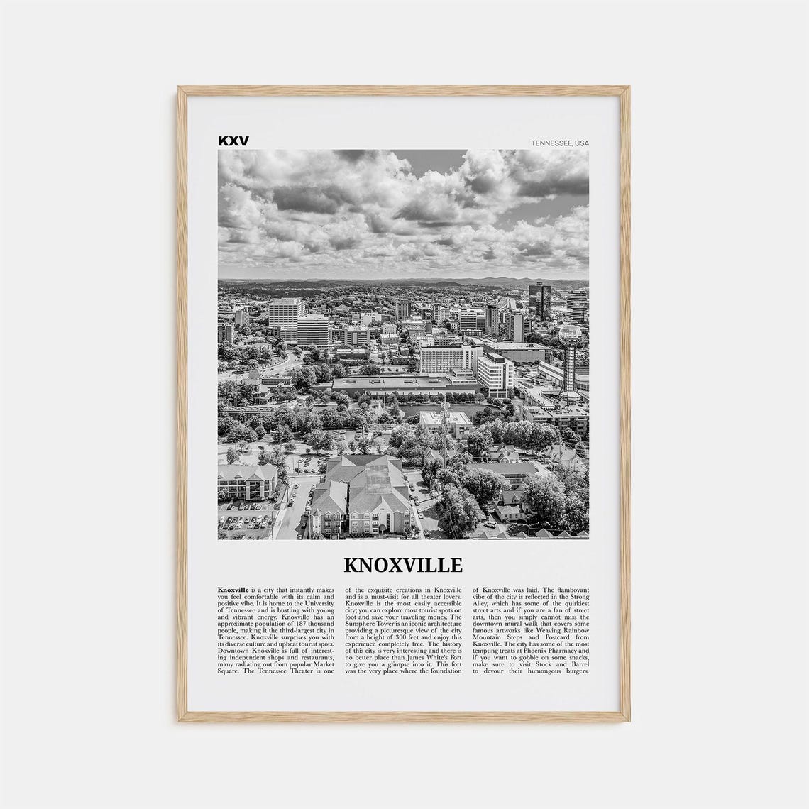 Knoxville Print Black And White No 2 Knoxville Wall Art Knoxville Poster Knoxville Photo Knoxville Wall Dcor Tennessee Usa