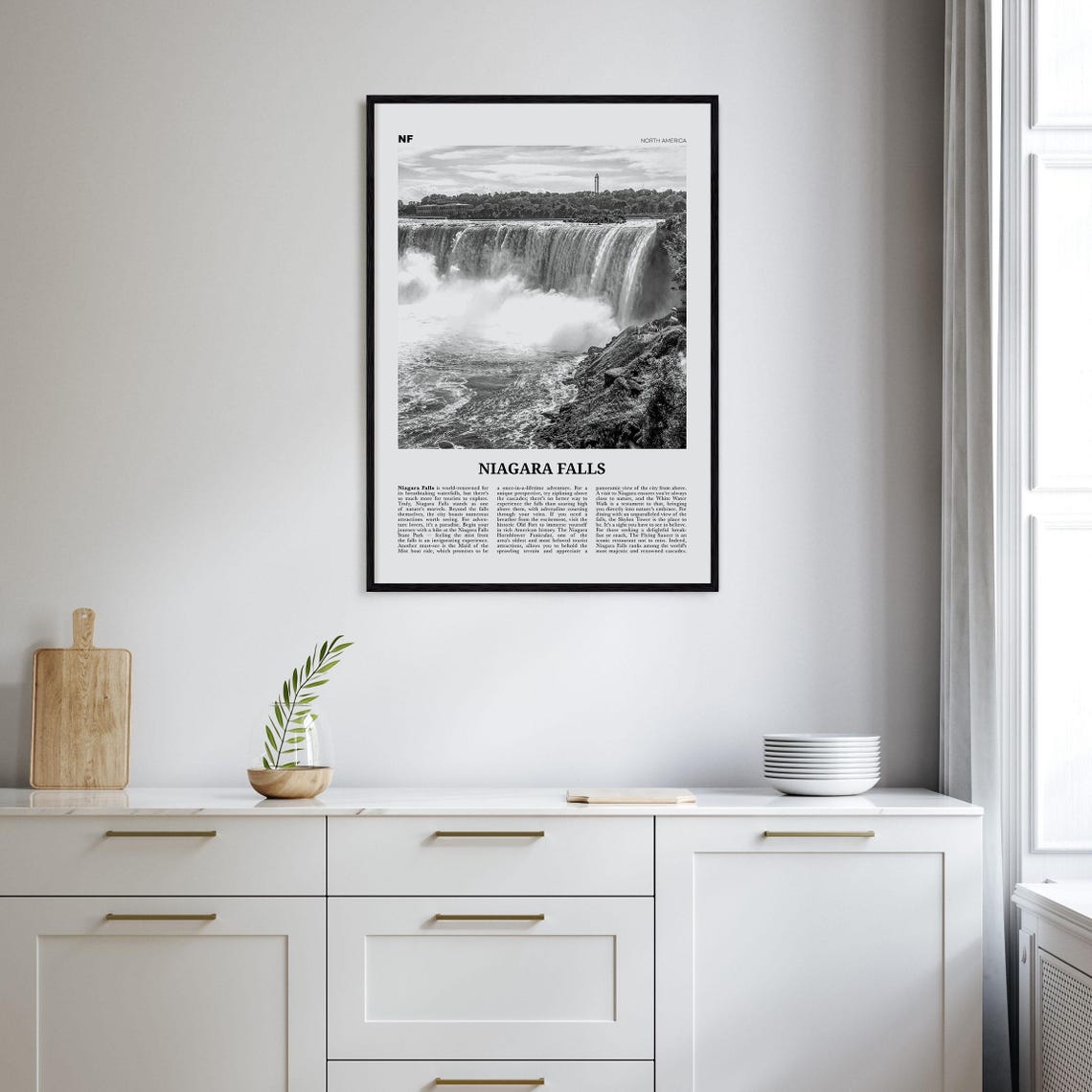 Niagara Falls Black and White North America Travel Poster - Image 2