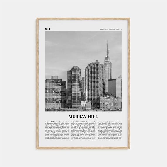 Murray Hill Black and White Travel Poster, NYC