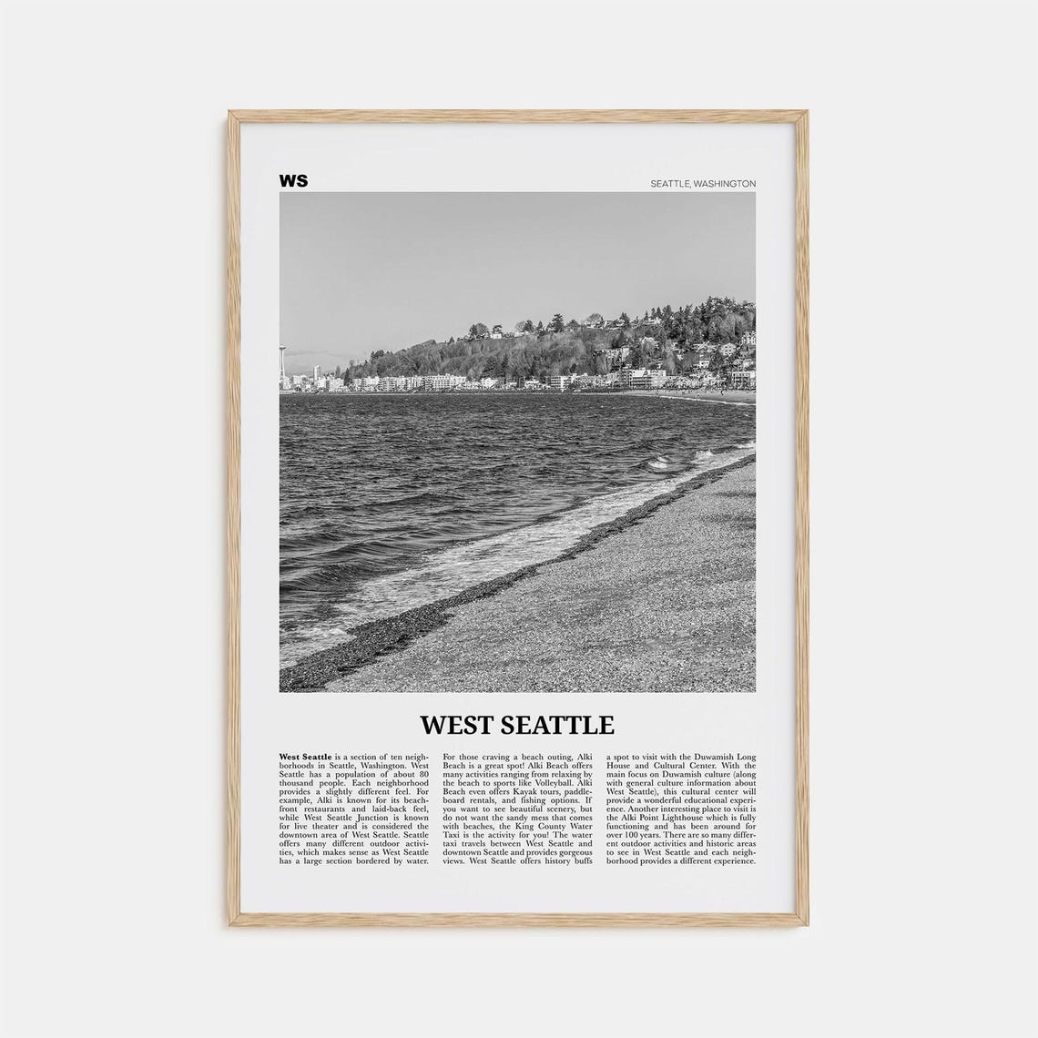 West Seattle Black And White Travel Poster