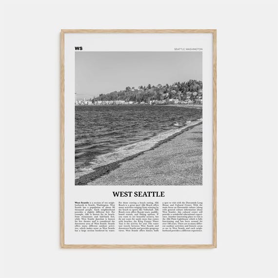 West Seattle Black And White Travel Poster