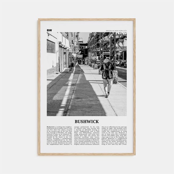 Bushwick Black And White Travel Poster, New York City