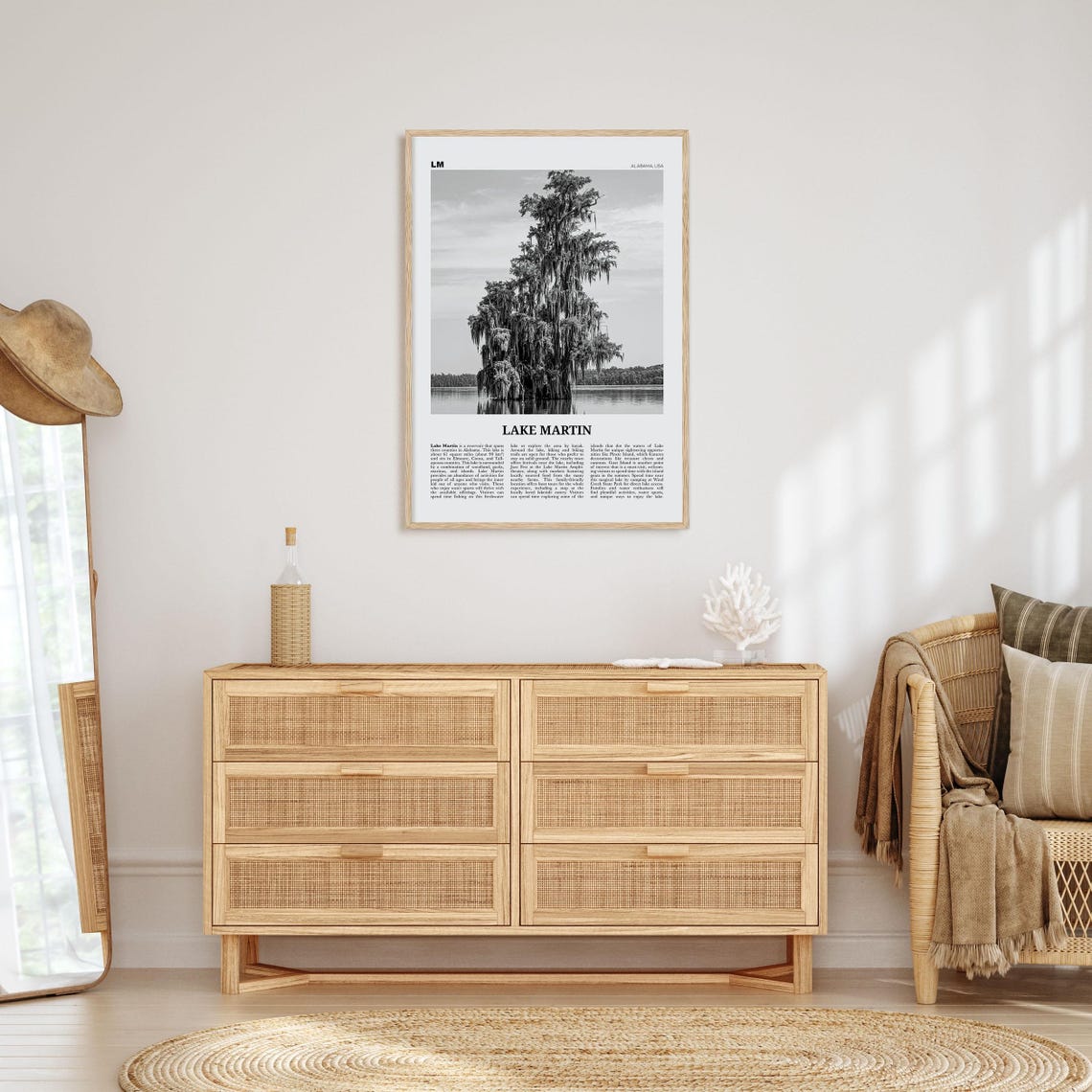 Lake Martin Print Black And White No 2 Lake Martin Wall Art Lake Martin Poster Lake Martin Photo Lake Martin Wall Dcor Alabama Usa - Image 4