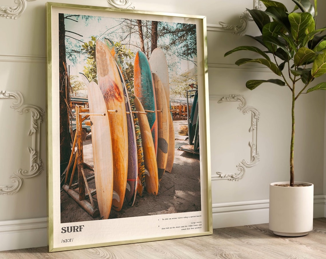 Surf Boards Definition Poster, Surf Wall Art