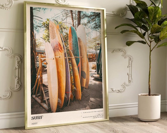 Surf Boards Definition Poster, Surf Wall Art
