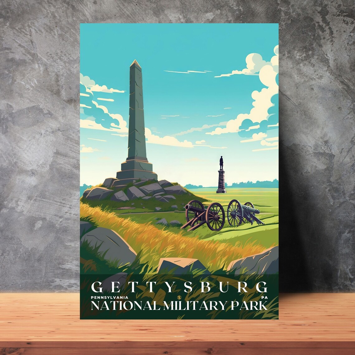 Gettysburg National Military Park Retro Travel Poster - Image 3