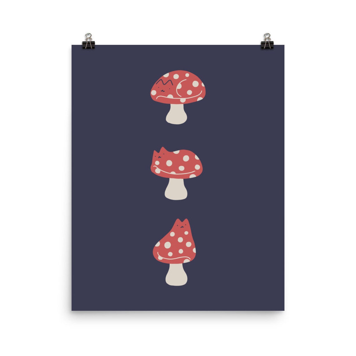 Cat And Plant Mushroom Art Print