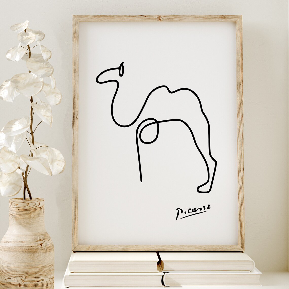Picasso Camel Line Art Print, Minimalist Nursery Decor