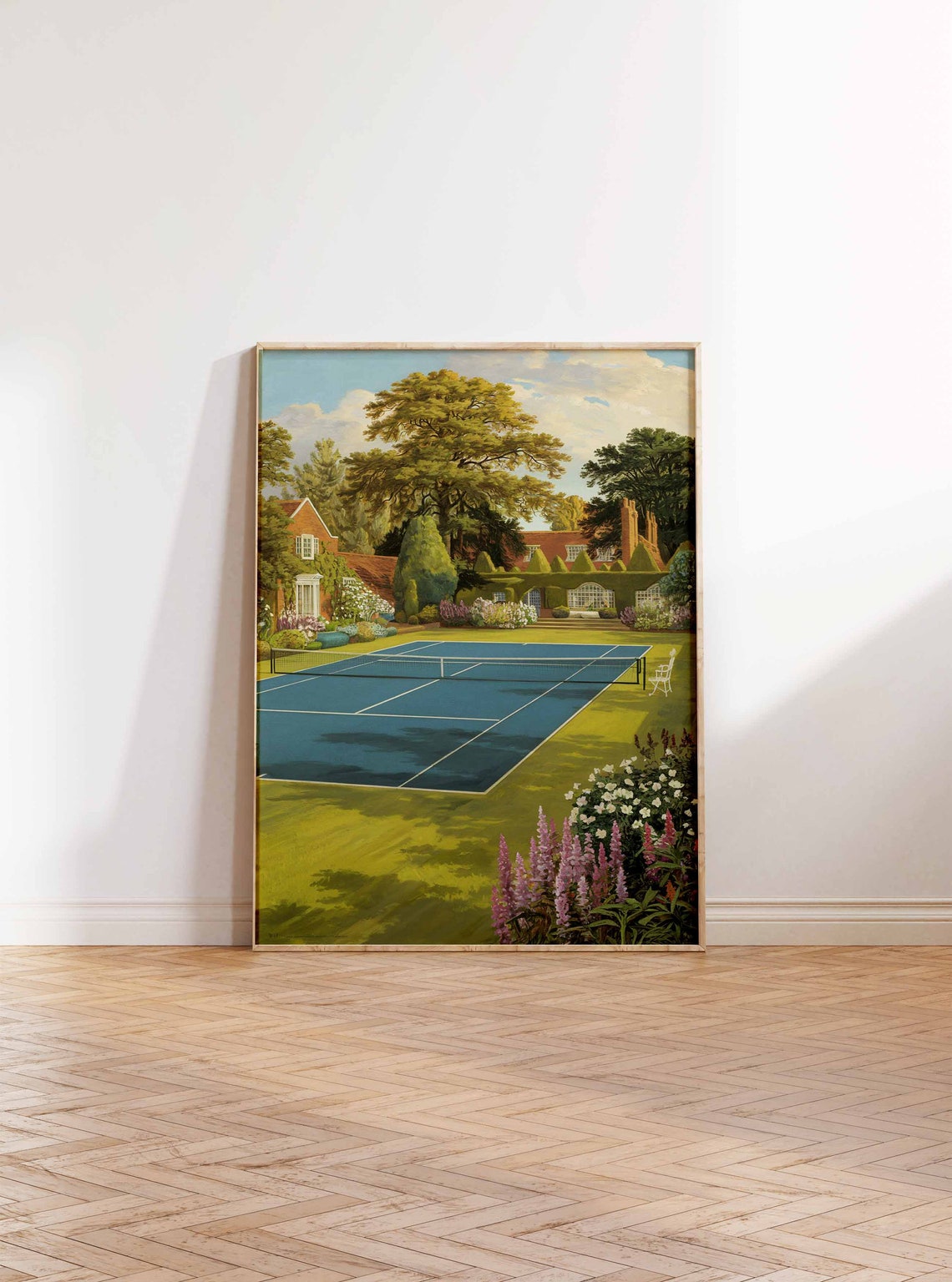 Tennis Poster Tennis Court Art Sports Wall Art Tennis Gift Botanical Print Floral Art Tennis Decor Sport Poster Wall Art Poster - Image 3