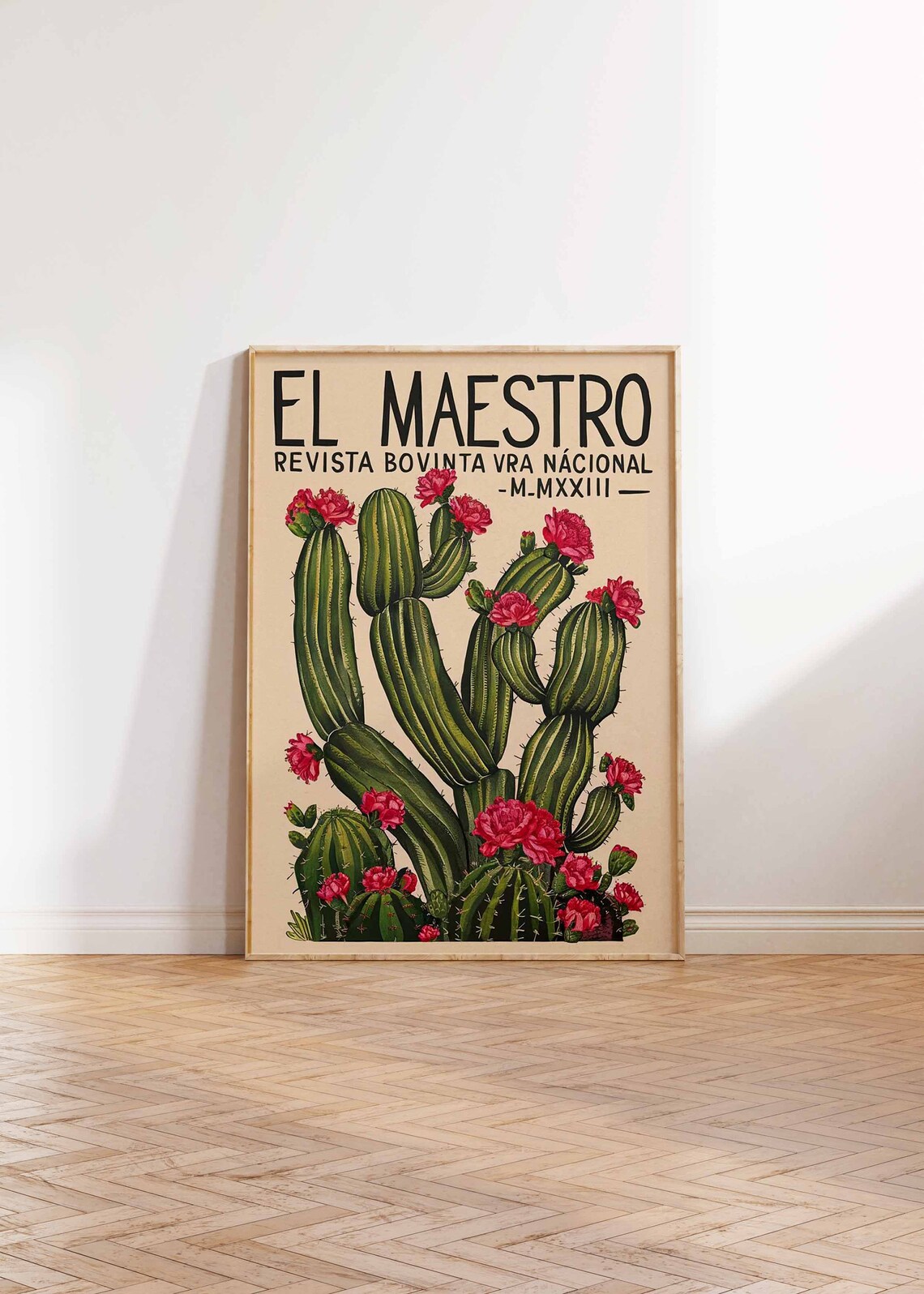 Vintage Mexican Cactus Poster, Floral Latin Decor - Image 3