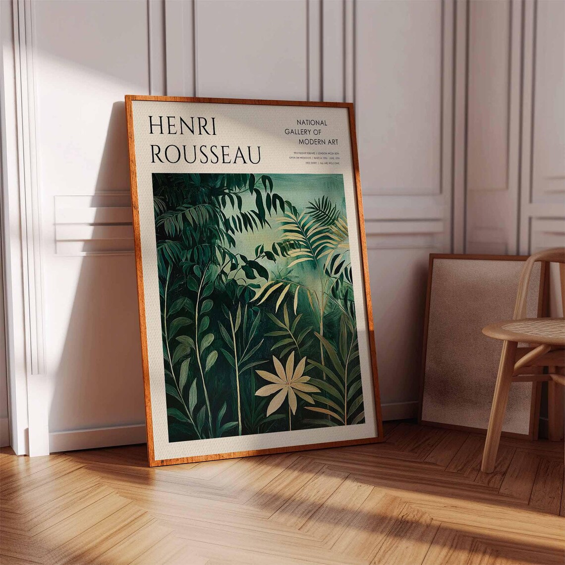Henri Rousseau Dark Green Jungle with Cream Flower Exhibition Poster - Image 2