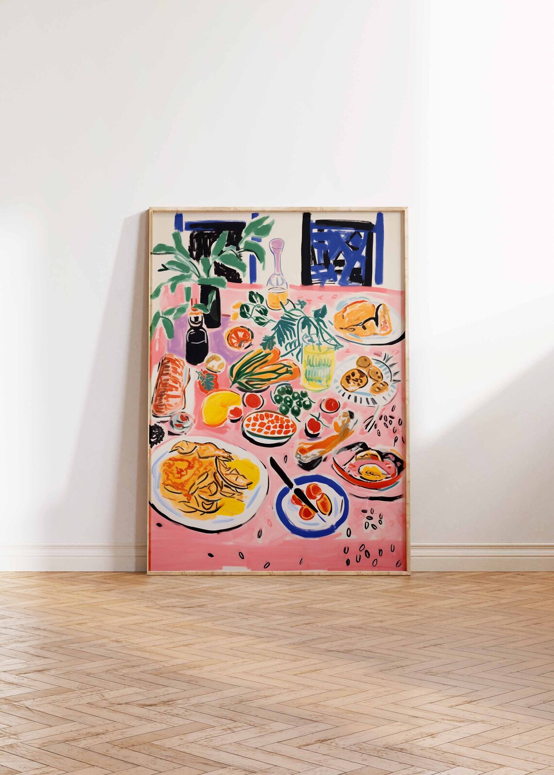 Retro Dinner Table Food Print, Vintage Kitchen Poster - Image 2
