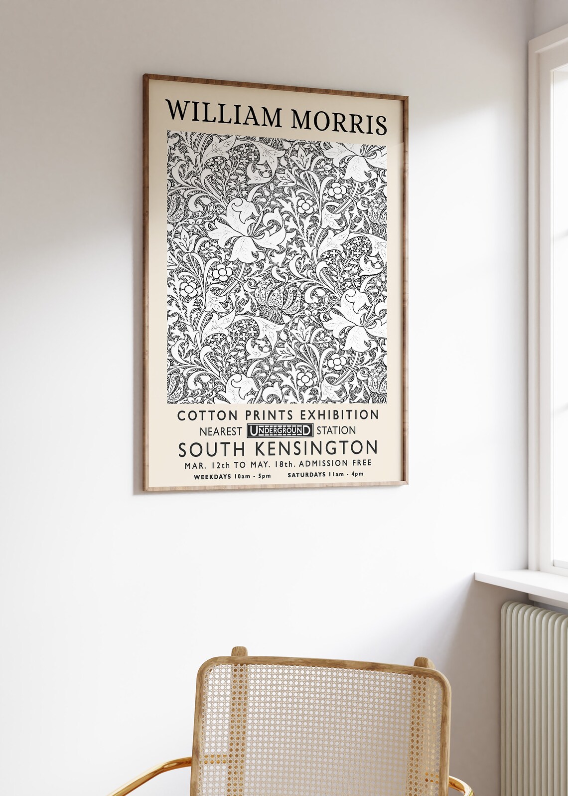 William Morris South Kensington Exhibition Vintage Floral Art Poster - Image 2