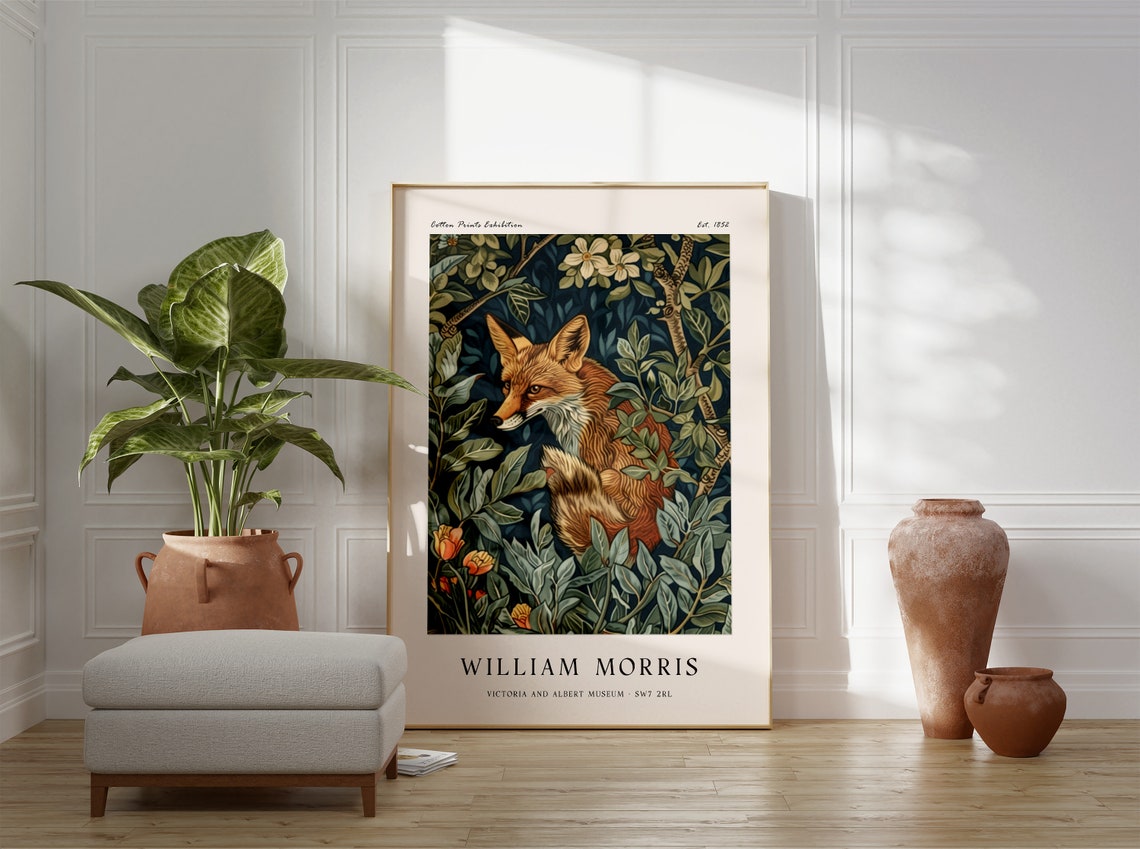 William Morris Fox Woodland Exhibition Vintage Museum Poster - Image 3