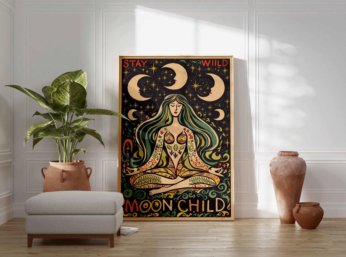 Stay Wild Moon Child Spiritual Decor Art Print - Image 3