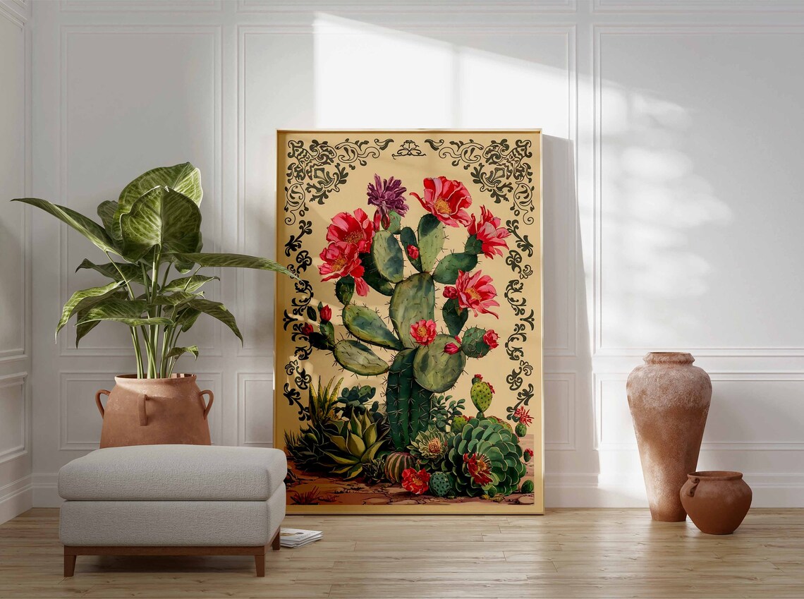 Vintage Mexican Cactus Poster Print, Mexican Decor - Image 2